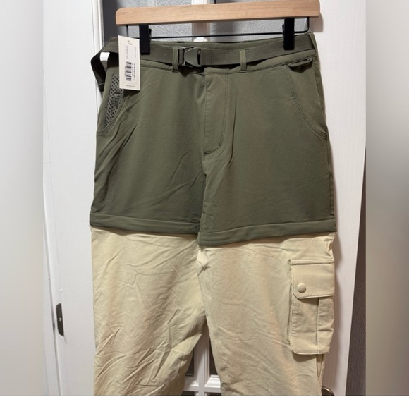 NWT Outdoor Voices RecTrek Zip-Off Pant in Tea Tree/Calcite/Milk Stone Small - Picture 2 of 10